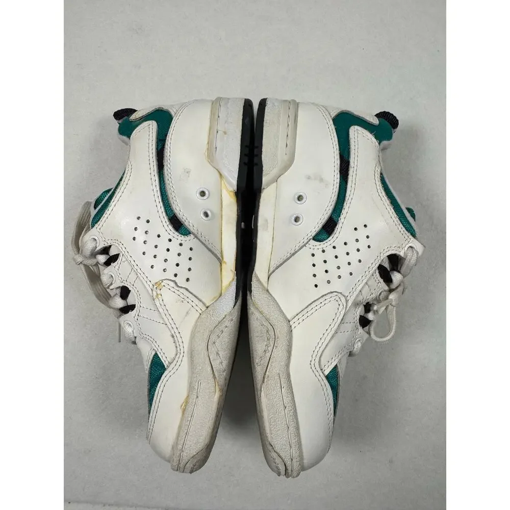 Dunlop Vintage 90s Women's Tennis Court Sneakers WB4000 White Leather Green 6.5